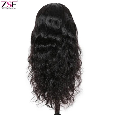 ZSF Hair 13*4 HD Lace Frontal Wig Body Wave Virgin Hair Unprocessed Human Hair 1Piece 13*4 Natural Black