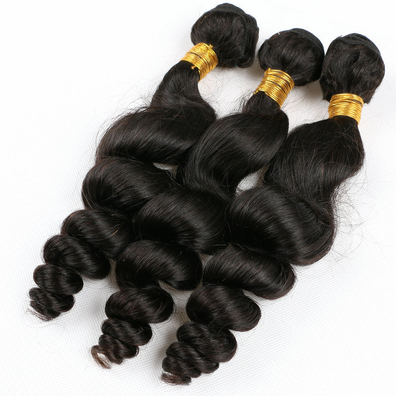 Grade 7A Virgin Hair Loose Wave 100% Unprocessed Human Hair Weave 1Bundle Natural Black