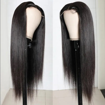ZSF Hair 4*4/5*5 Transparent Lace Closure Wig Straight Virgin Hair Unprocessed Human Hair 1Piece Natural Black