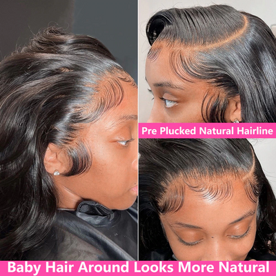 ZSF Hair 13*6 HD Lace Frontal Wig Body wave Virgin Hair Unprocessed Human Hair 1Piece Natural Black