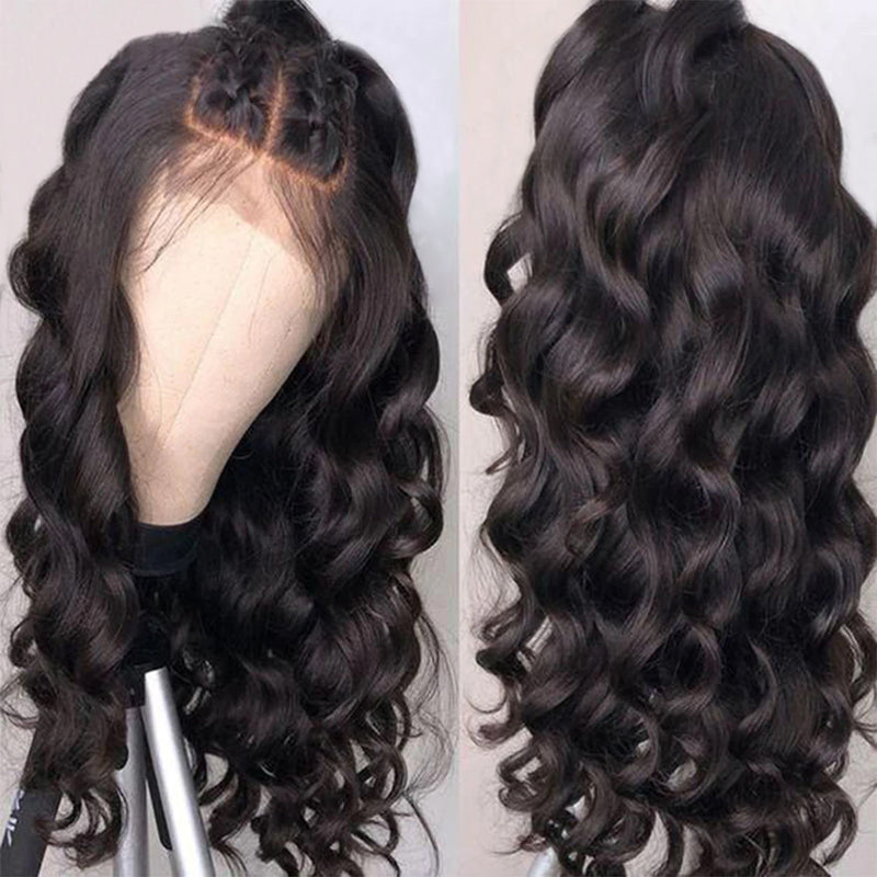 ZSF Hair Loose Wave HD Lace Closure Wig Virgin Hair Unprocessed Human Hair 1Piece Natural Black 4*4/5*5/6*6