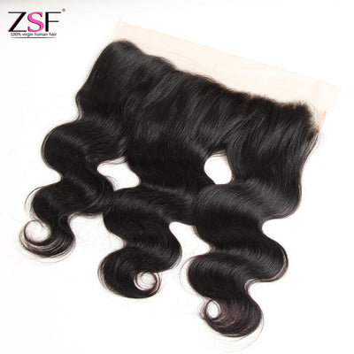 ZSF Hair Lace Frontal Closure Body Wave 13x4/13*6 Free Part 1piece Natural Black 10A