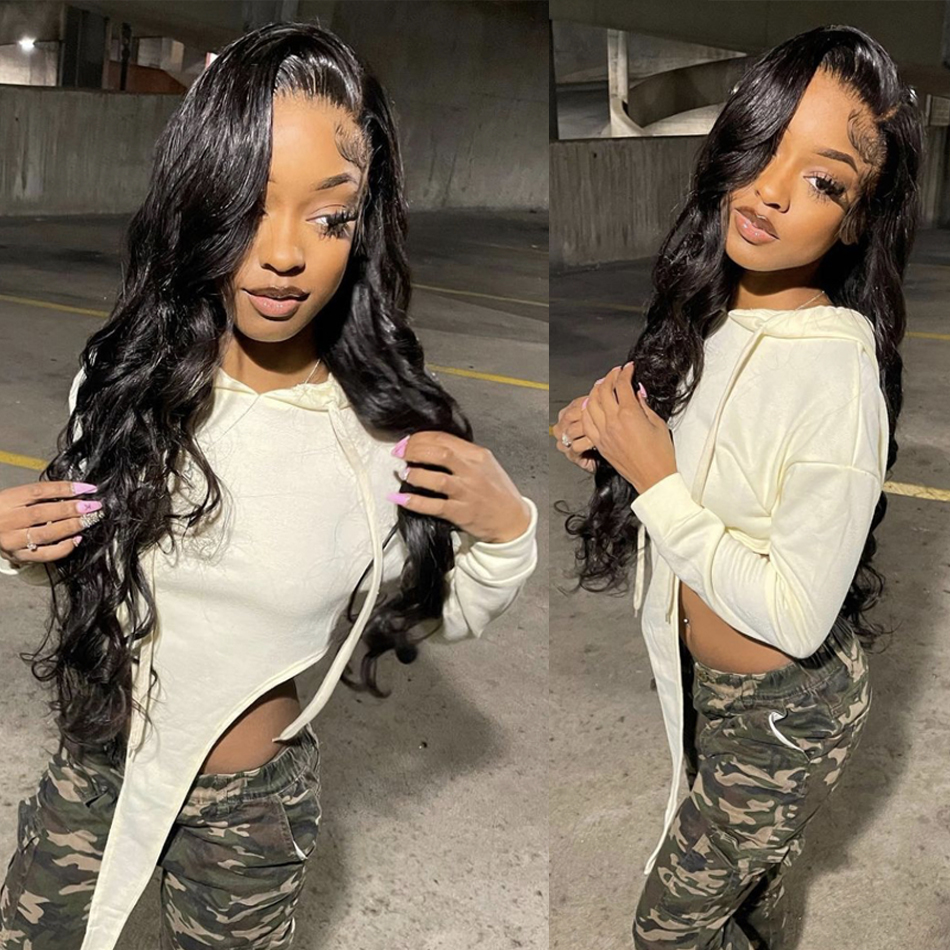 Deals】ZSF Body Wave 13*6 Transparent Lace Frontal Wig Human