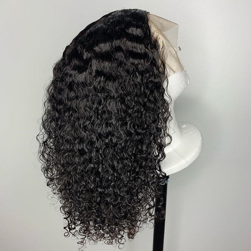 ZSF Hair Bob Lace Wig Brazilian Water Wave Virgin Hair Unprocessed Human Hair 1Piece Short Curly Wigs