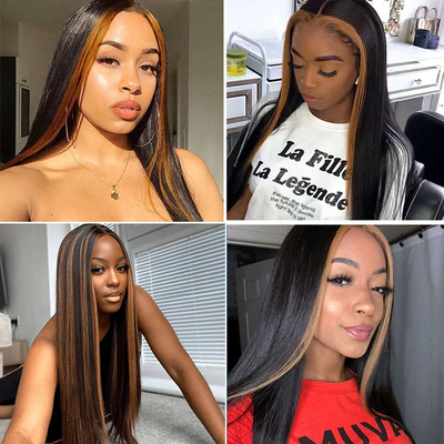 ZSF Hair T27# Invisible Glueless 4*4/5*5 HD Straight Lace Frontal Wig Dome Cap Beginner Friendly Unprocessed Human Virgin Hair 1Piece Natural Black
