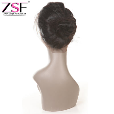 ZSF Hair 8A Grade Lace Frontal Body Wave 360 Lace Frontal Free Part 1piece Natural Black