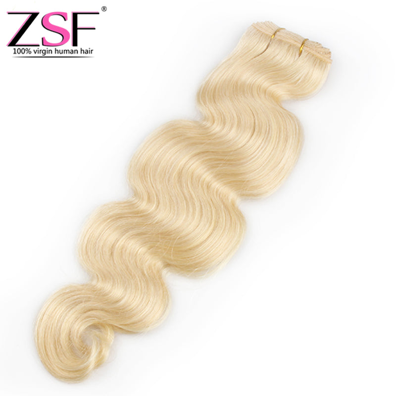ZSF Hair 8A Grade Russian Blonde Body Wave Hair Bundles Russian virgin Hair (613