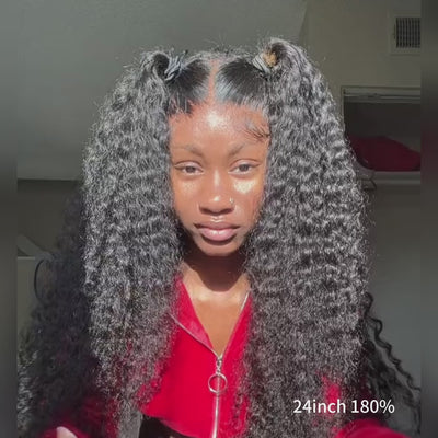 ZSF Hair HD Lace Frontal Wig Water Wave Virgin Hair Unprocessed Human Hair 1Piece Natural Black