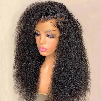 ZSF Hair HD 13*4 Lace Frontal Wig Jerry Curly Virgin Hair Unprocessed Human Hair 1Piece Natural Black