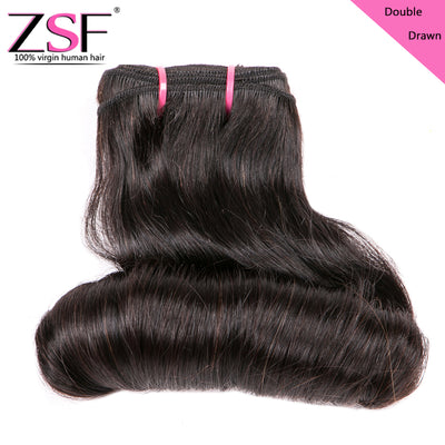 ZSF Hair Grade Double Drawn Virgin Hair Buncy Curl 1Bundle 100% Unprocessed Human Hair Weave Extensions