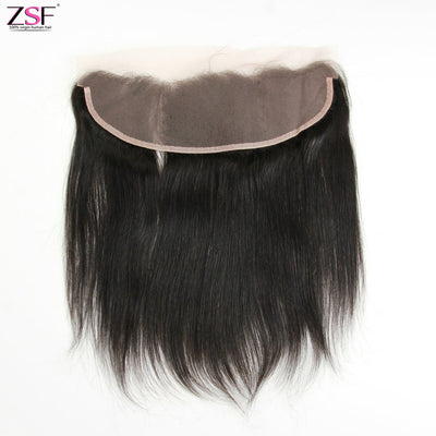 ZSF Hair 7A Grade Lace Frontal Straight 13x4 Free Part 1piece Natural Black