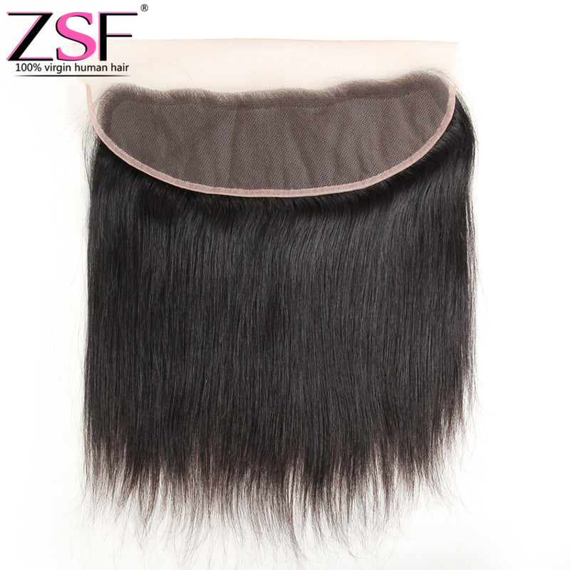 ZSF Hair 8A Grade Lace Frontal Straight 13x4 Free Part 1piece Natural Black