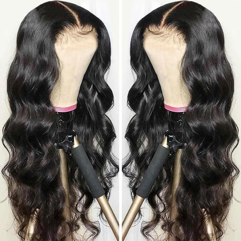 ZSF Hair 13*1 4*1 T-Part Lace Wig Body Wave Virgin Hair 150% Unprocessed Human Hair 1Piece Natural Black