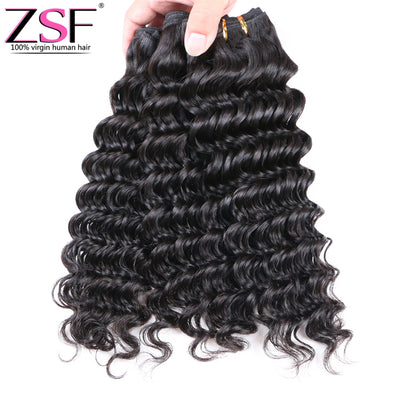 Grade 7A Virgin Hair Deep Curl 100% Unprocessed Human Hair Weave 1Bundle Natural Black