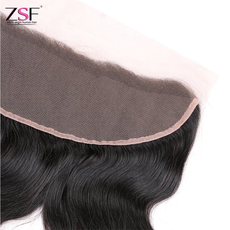ZSF Hair 8A Grade Lace Frontal Body Wave 13x4/13*6 Free Part 1piece Natural Black