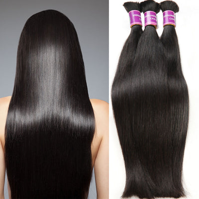 Hair Bulk No Weft Straight 1Bundle Top Quality Unprocessed Brazilian Virgin Human Hair Mixed Length