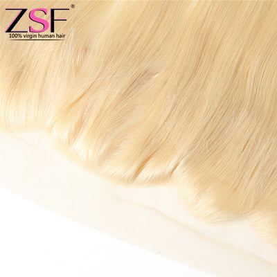 ZSF Hair 8A Grade Russian Blonde 13*4 Lace Frontal  Straight Human Hair  1piece