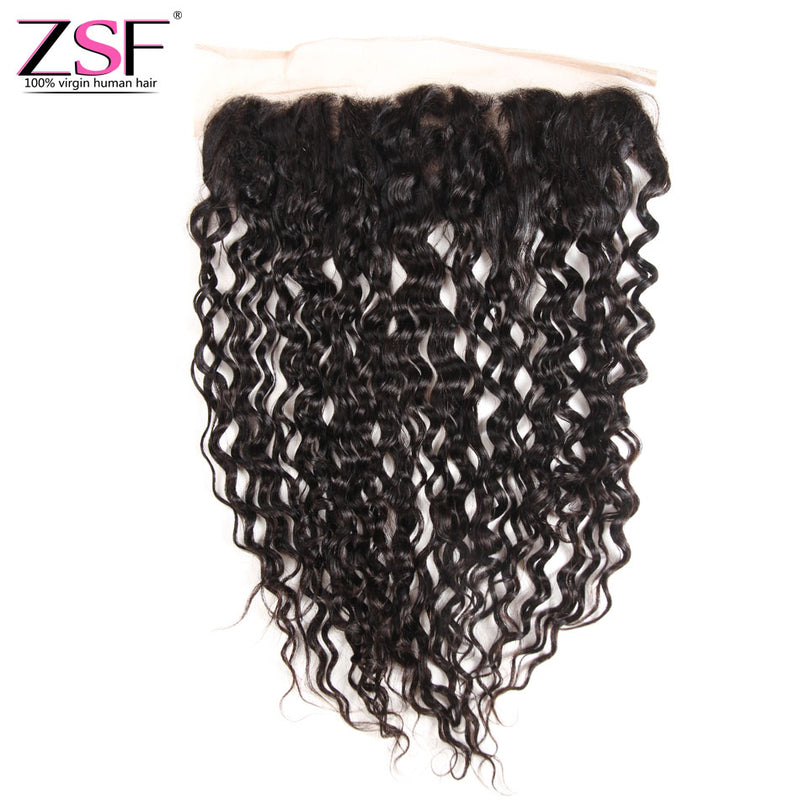 ZSF Hair 8A Grade Ear to Ear Lace Frontal  Water Wave 13x4 Free Part 1piece