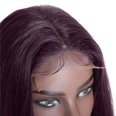 ZSF Hair 99j Straight 4*4/5*5/13*4/13*6 Transparent Lace Wig Brazilian Colored Human Virgin Hair One Piece
