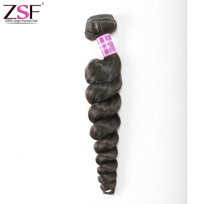 ZSF Hair Grade 8A Grade Loose Wave 1Bundle 100% unprocessed Human Hair Natural Color