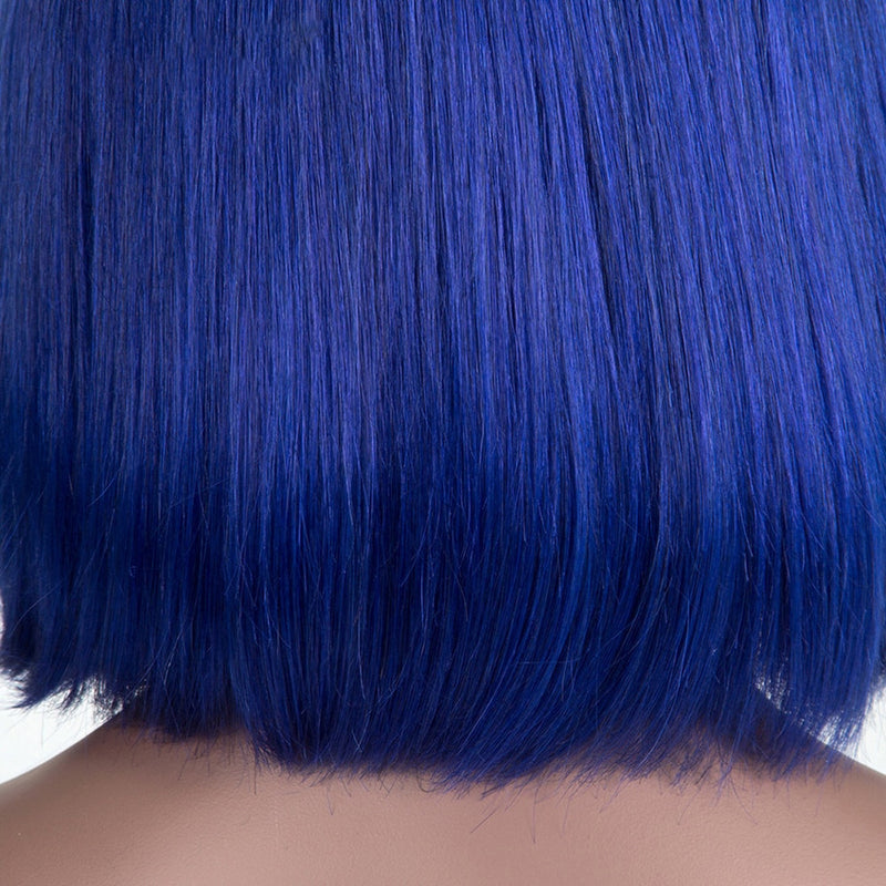 ZSF Hair Blue Straight Virgin Hair Short Bob Lace Frontal Wig Unprocessed Human Hair 1Piece