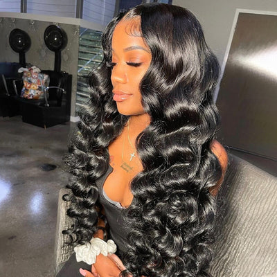 ZSF Loose Wave Glueless HD Lace Closure Wig Melted All Skins