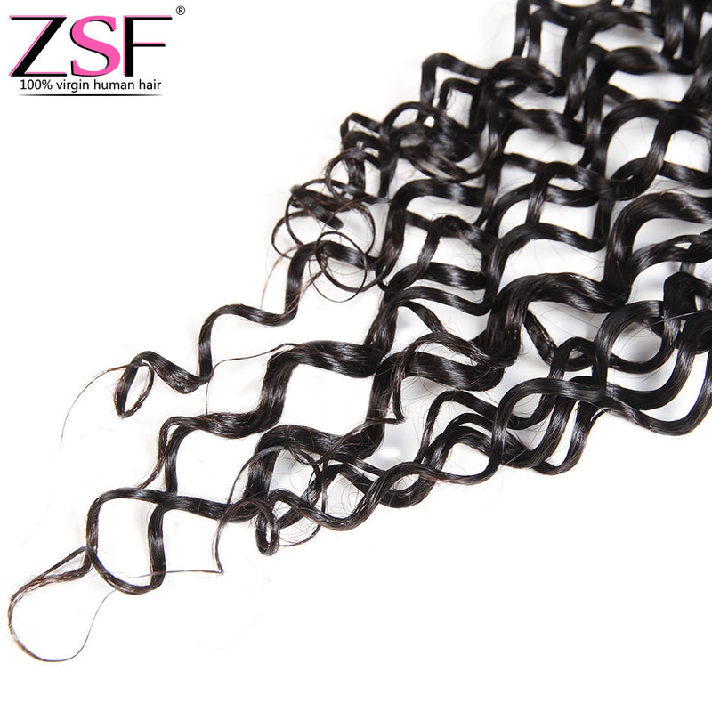 ZSF Hair 8A Grade 4x4/5x5 Lace Closure Water Wave Human Hair Natural Black Middle /Free Part 1piece
