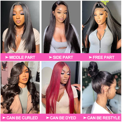 ZSF Hair Straight Virgin Hair Full Lace Wig 150% Density Unprocessed Human Hair 1Piece Natural Black