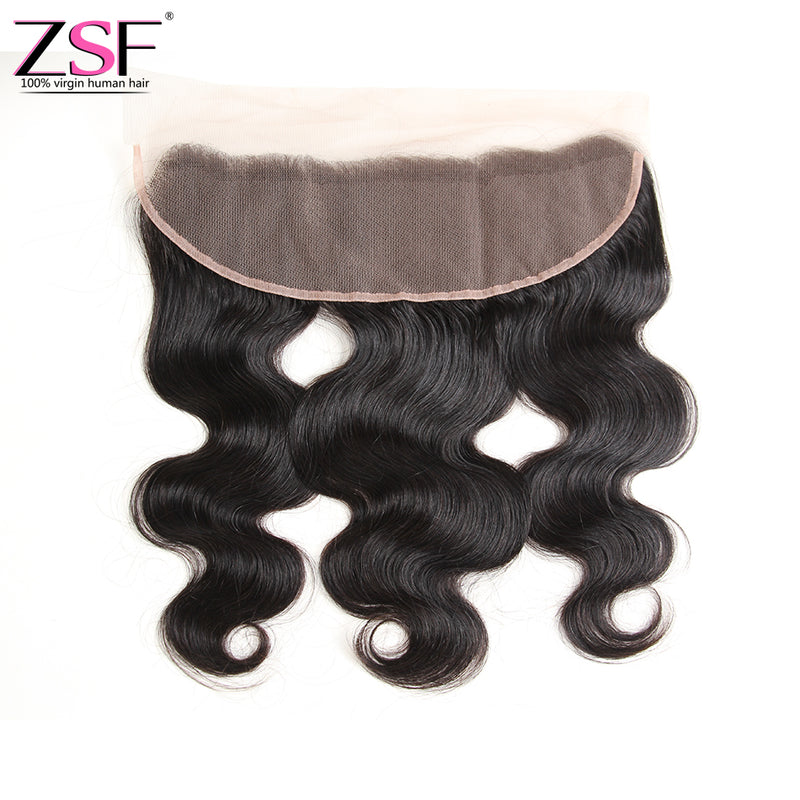 ZSF Hair 8A Grade Lace Frontal Body Wave 13x4 Free Part 1piece Natural Black